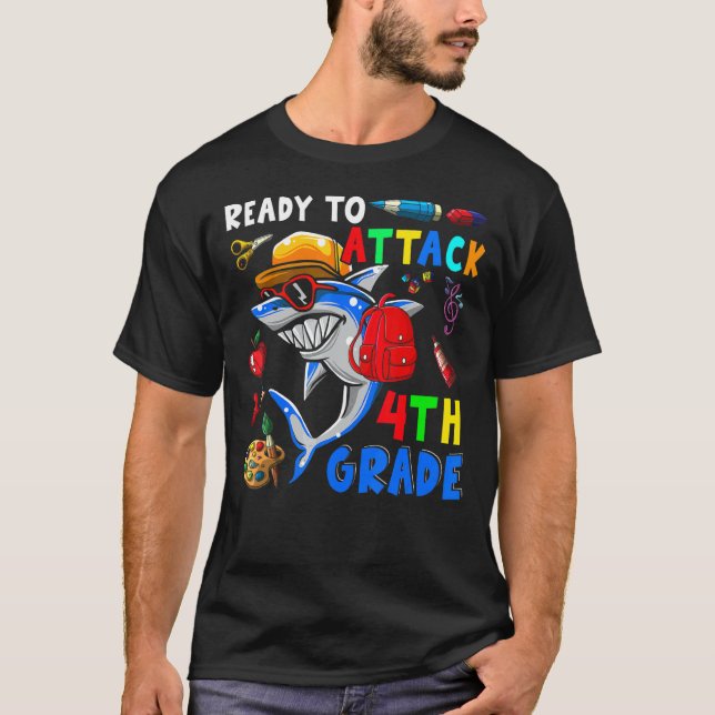 Redo för att attackera fjärde Klass-hajen Back to  T Shirt (Framsida)