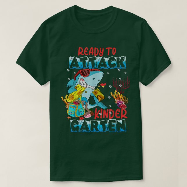 Redo för att attackera Kindergarten Back to school T Shirt (Design framsida)