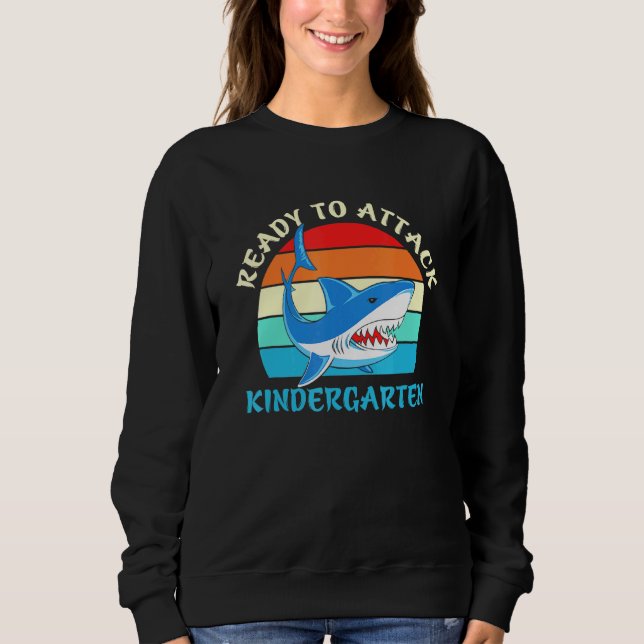 Redo för att attackera Kindergarten-haj T Shirt (Framsida)