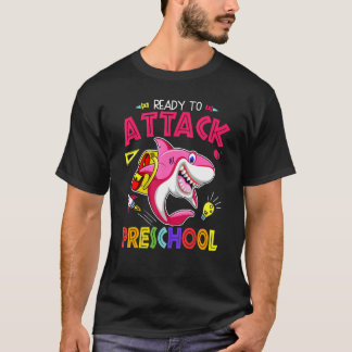 Redo för att attackera Preschool Girl Back to scho T Shirt