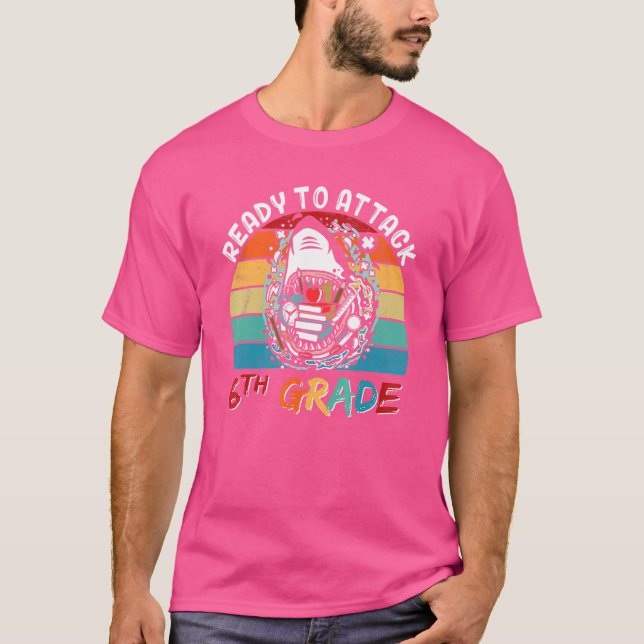 Redo för att attackera sjätte 6e Klass-lärarbarn T Shirt (Framsida)