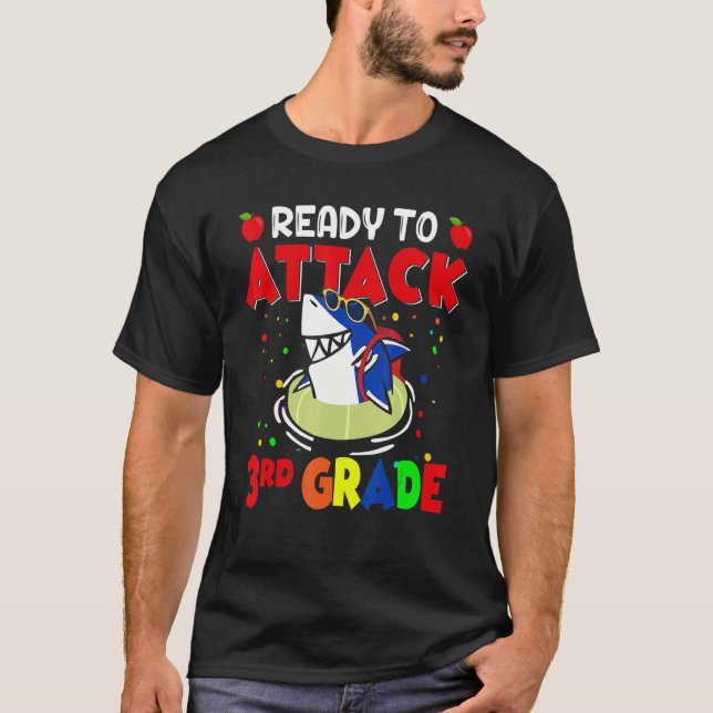 Redo för att attackera tredje Klass-lärarbarn T Shirt (Framsida)