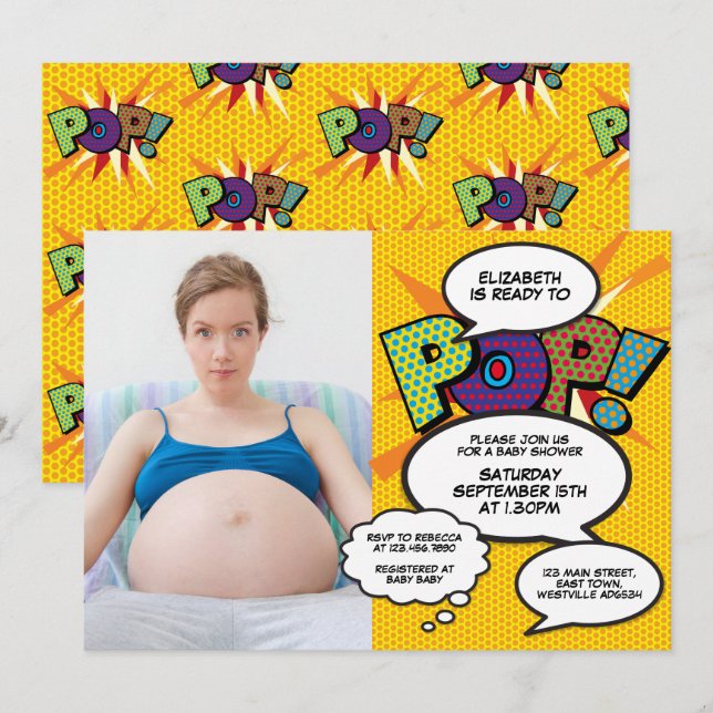 Redo För Att Få Bebis Babyshower Modern Rolig Foto Inbjudningar (Fram/baksida)
