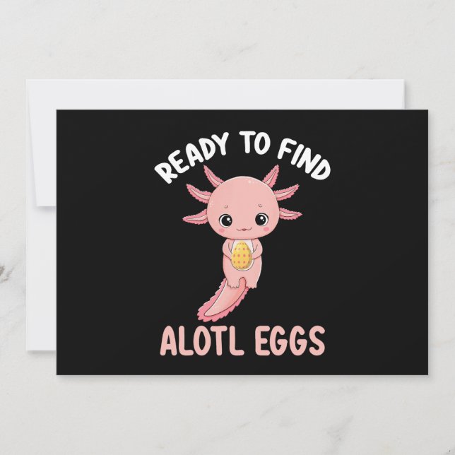 Redo för att hitta Alotl Eggs Påsk Axolotl Inbjudningar (Framsida)