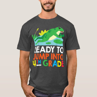 Redo för att hoppa till fjärde Klass-grodan Back t Shirt