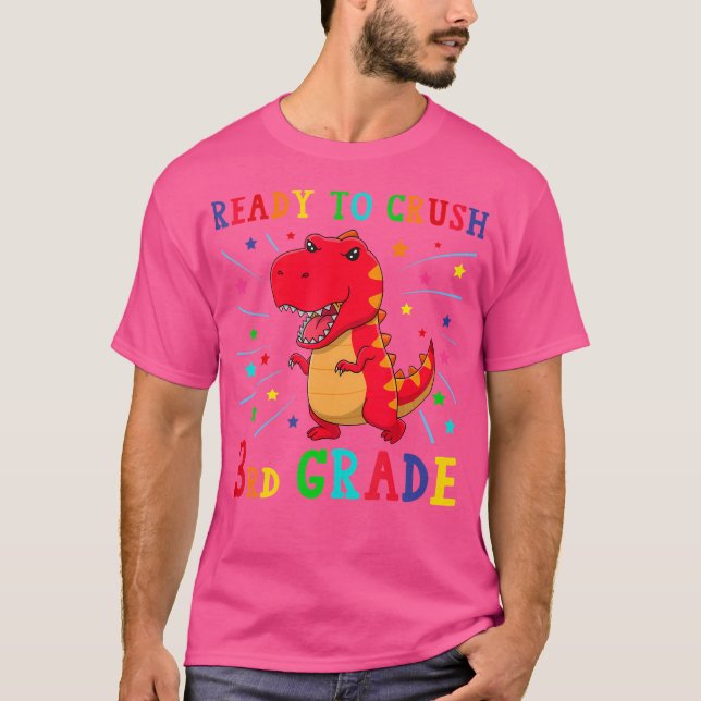 Redo för att krossa 3RD Klass Shirt t Rex Dinosaur (Framsida)