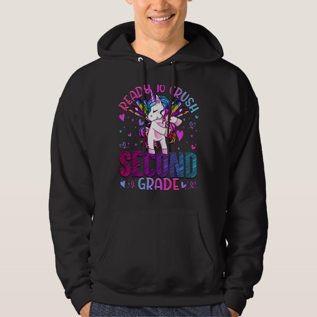 Redo för att krossa andra Klass Back to school Uni Hoodie (Framsida)