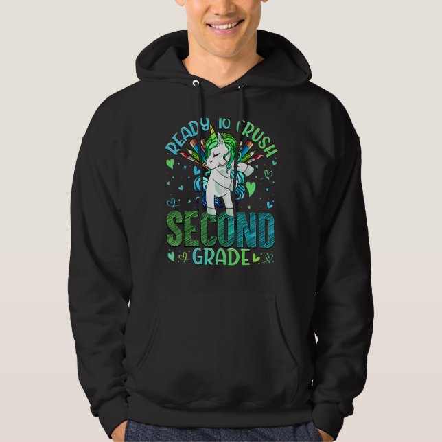 Redo för att krossa andra Klass Back to school Uni Hoodie (Framsida)