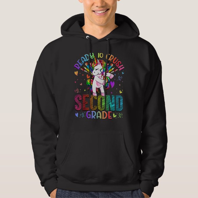 Redo för att krossa andra Klass Back to school Uni Hoodie (Framsida)