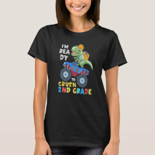 Redo för att krossa andra Klass-dinosaur Monster L T Shirt