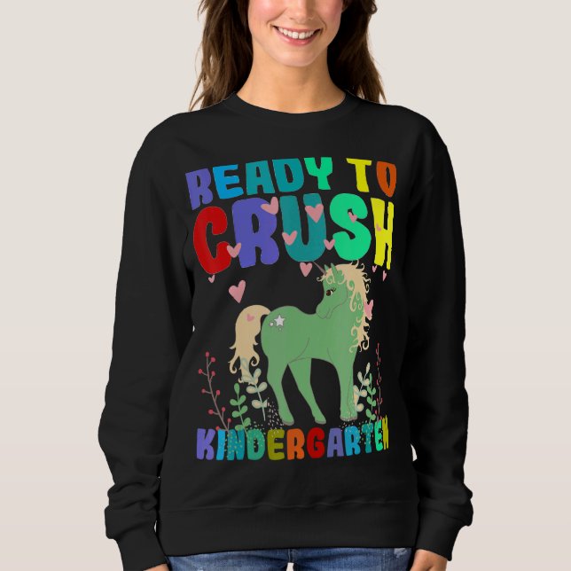 Redo för att krossa Kindergarten Back to school Un T Shirt (Framsida)
