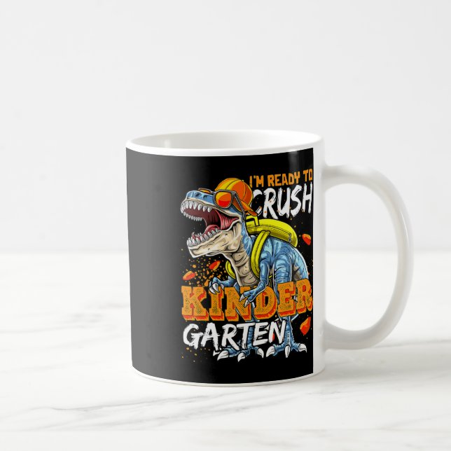 Redo för att krossa Kindergarten Dinosaur tillbaka Kaffemugg (Höger)