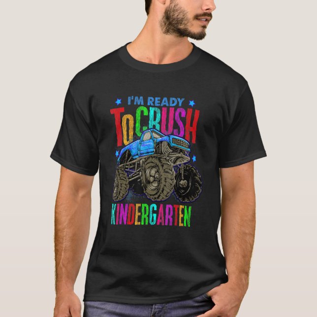 Redo för att krossa Kindergarten Monster Lastbil t Shirt (Framsida)
