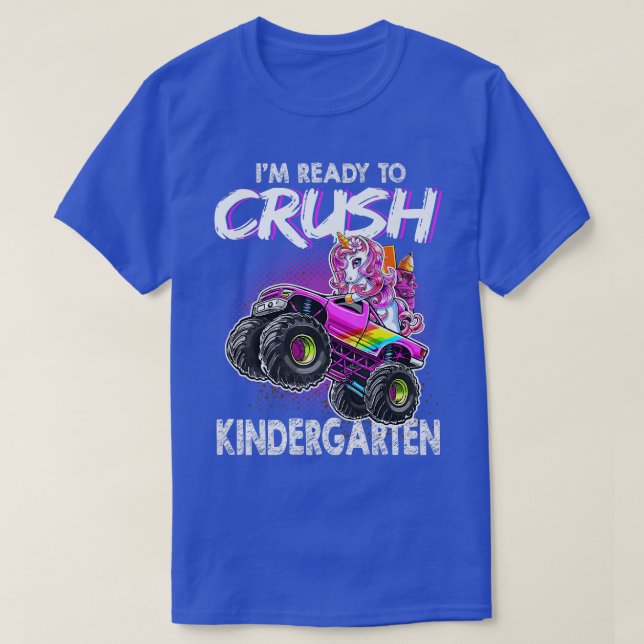 Redo för att krossa Kindergarten Rosa Unicorn till T Shirt (Design framsida)