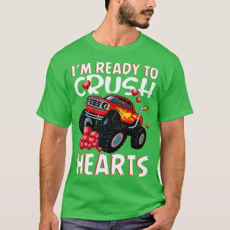 Redo för att krossa Monster Lastbil Hearts T Shirt
