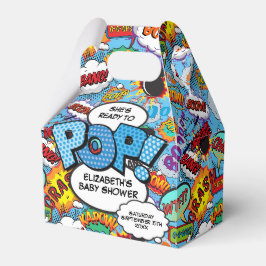 Redo för att Pop Baby Shower Blå Tecknad Seriebok Presentaskar