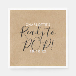 Redo för att Pop Baby Shower Rustic Kraft Chic Scr Pappersservett