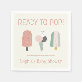 Redo för att Pop Glasskål Baby Shower Pappersserve Pappersservett