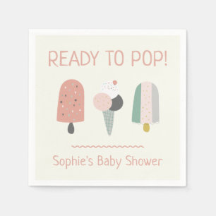 Redo för att Pop Glasskål Baby Shower Pappersserve Pappersservett