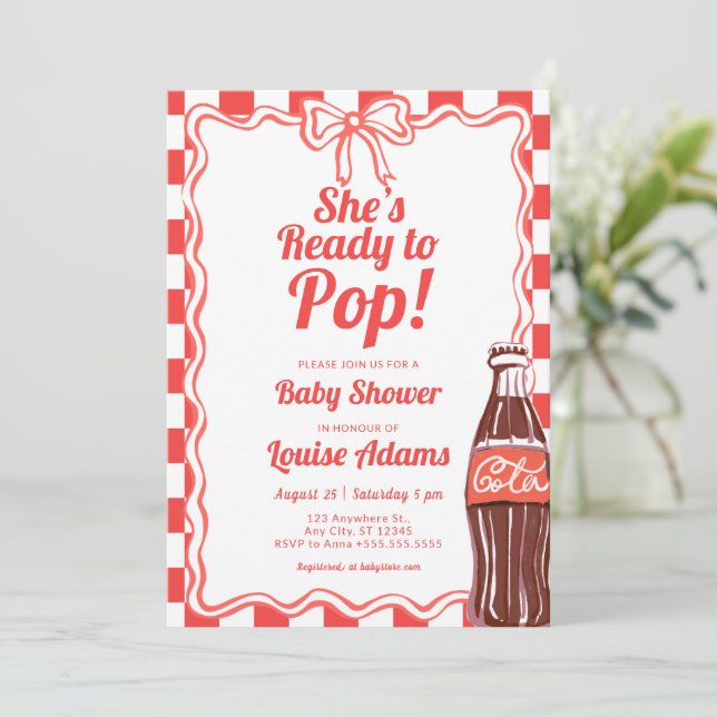 Redo för att Pop Soda Baby Shower-fest Inbjudningar (Stående Fram)