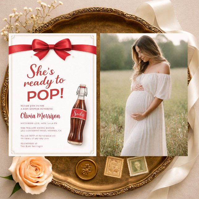 Redo för att Pop Soda Foto Baby Shower Inbjudningar (Skapare uppladdad)