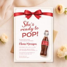 Redo för att Pop Soda Röd Båge Baby Shower