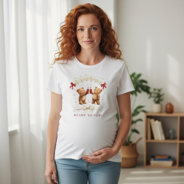 Redo för att Poppa Björn Bebis Shower T-Shirt (Skapare uppladdad)