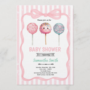 Redo för att Poppa Cake Pop Baby Shower Inbjudan