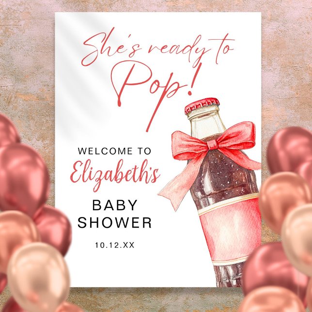 Redo För Att Spränga Sodavattenflaska Baby Shower  Poster (Skapare uppladdad)