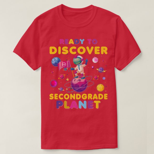 Redo för att upptäcka andra Klass-astronaut tillba T Shirt (Design framsida)