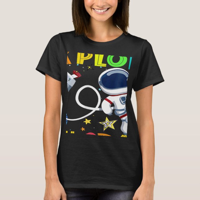 Redo för att utforska 6e Klass astronaut tillbaka  T Shirt (Framsida)