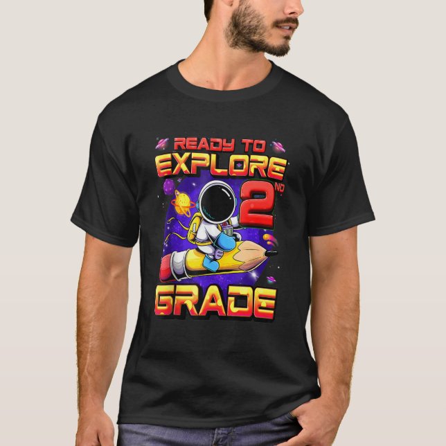 Redo för att utforska andra Klass-astronaut tillba T Shirt (Framsida)