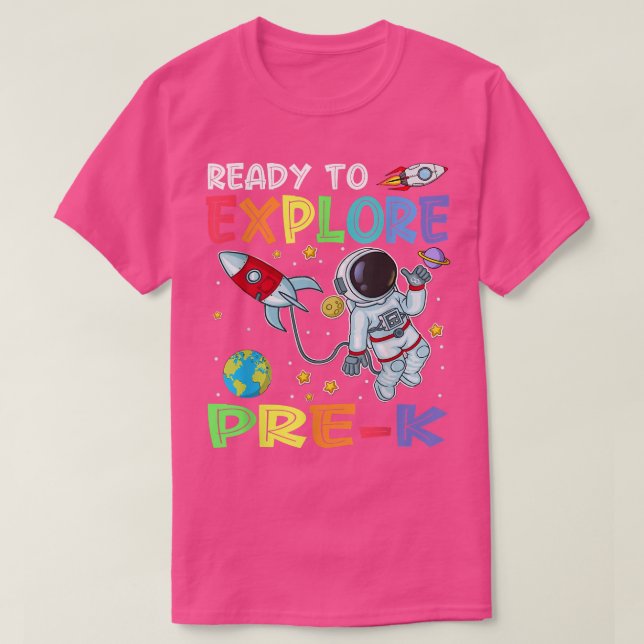 Redo för att utforska förK- nukleataut- astronaute T Shirt (Design framsida)