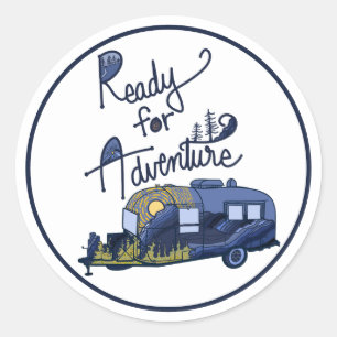 Redo för Äventyr Sticker Runt Klistermärke