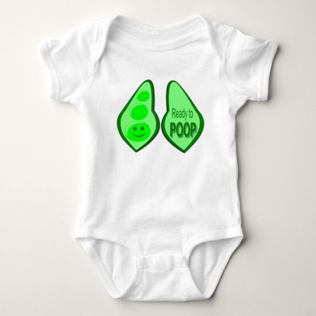 Redo för bajs Baby Grön Ärt T Shirt (Framsida)