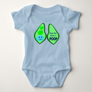 Redo för bajs Baby Pojke Blå Ärta Baby Kroppsovera T Shirt