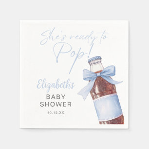 Redo För Blå Band Sodavattenflaska Baby Shower Pappersservett