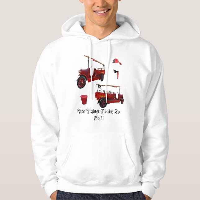 Redo för brandbekämpning att gå Logotyp, Hoodie (Framsida)