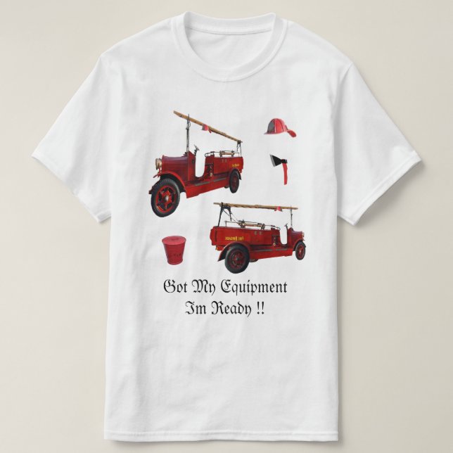 Redo för brandbekämpning att gå, t-shirt (Design framsida)