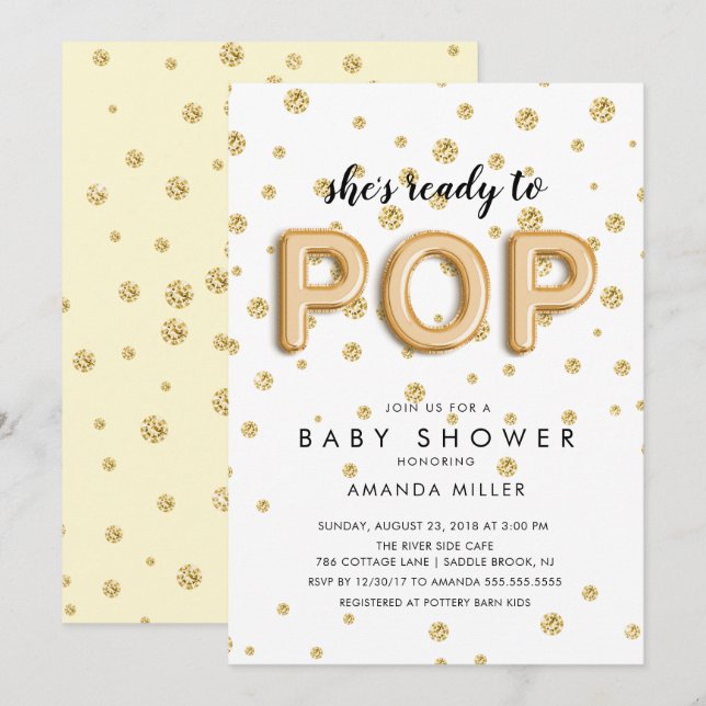 Redo för bubblor till vyinbjudningar för POP-Neutr Inbjudningar (Fram/baksida)