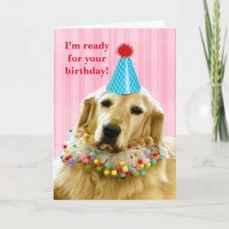 Redo för din födelsedag Golden Retriever Kort