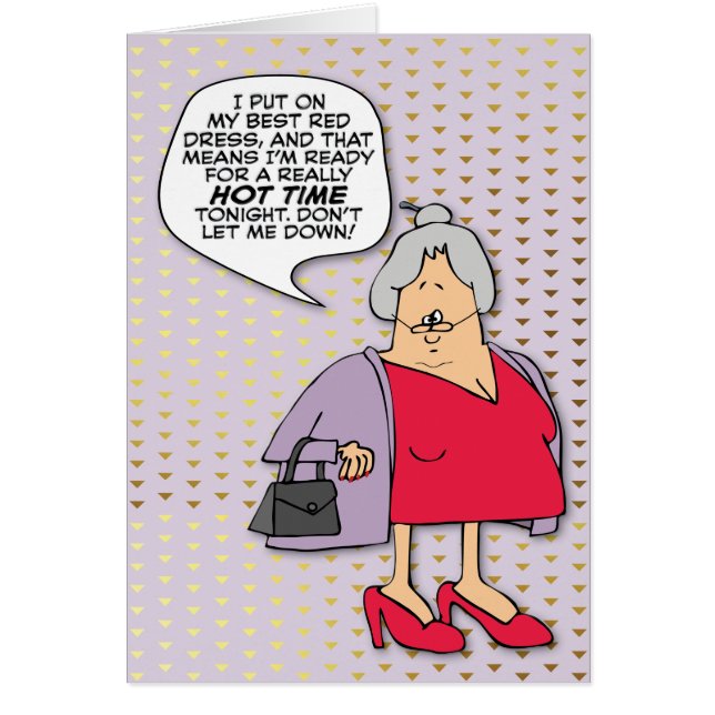 "Redo för en Hett" Lustigt födelsedagskort Hälsningskort (Framsidan)