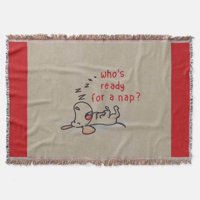 Redo för en ta sig en tupplur? Kastfilt Filt (Framsidan)