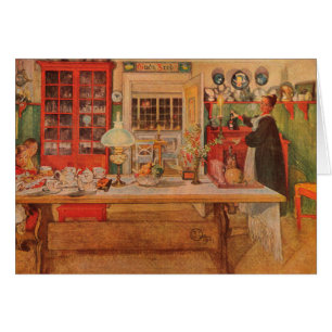 Redo för ett spel med kort av Carl Larsson