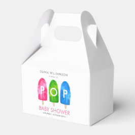 Redo för färgglada Popsicle Baby Shower Presentaskar