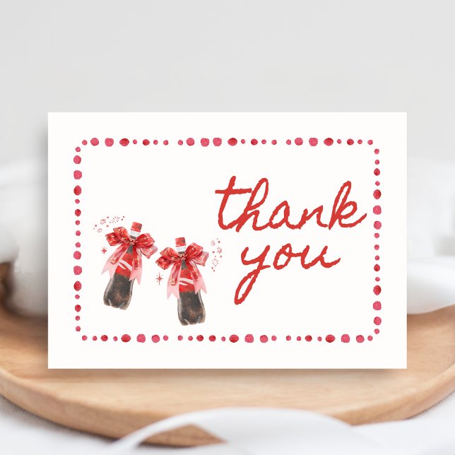 Redo För Förlossning Baby Shower Tack Kort (She's Ready to Pop Cola Baby Shower Thank You Card)