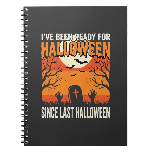 Redo För Halloween Kyrkogårdsdesign_1 Anteckningsbok (Framsidan)
