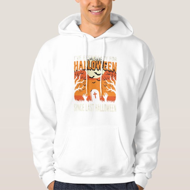 Redo För Halloween Kyrkogårdsdesign_1 Hoodie (Framsida)