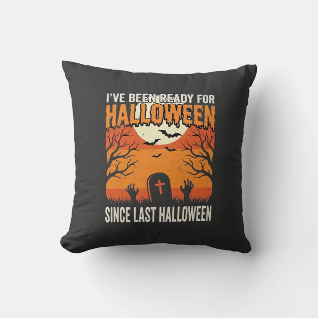 Redo För Halloween Kyrkogårdsdesign_1 Kudde (Framsida)