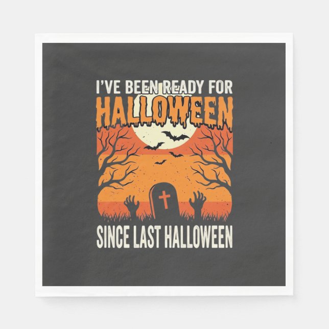 Redo För Halloween Kyrkogårdsdesign_1 Pappersservett (Framsidan)